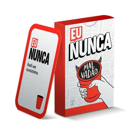 Jogo de Cartas Eu Nunca Malvadão Esquenta Drinking Game - Faz ou Bebe -  Deck de Cartas - Magazine Luiza