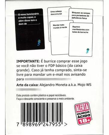 FDP 5 (Foi de Propósito 5) Expansão - Jogo de Cartas Buró