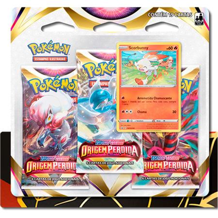 Blister Triplo Cartas Pokémon Origem Perdida Scorbunny Copag - Deck de  Cartas - Magazine Luiza