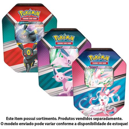 Jogo de Cartas - Pokémon Lata - 25 cartas - Evoluções de Eevee - Sylveon -  Copag - Deck de Cartas - Magazine Luiza