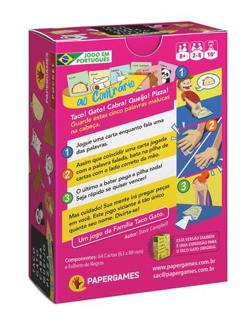 Taco Gato Cabra Queijo Pizza ao Contrário Jogo de Cartas PaperGames J078