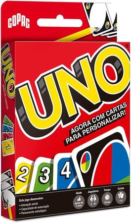 Jogo de Cartas Uno Baralho Para Personalizar Certificado Inmetro Copag  Original - BARALHO JOGO DE CARTA UNO PARA PERSONALIZAR - Deck de Cartas -  Magazine Luiza