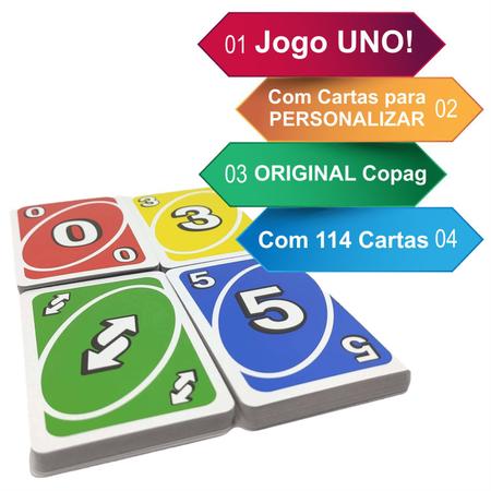 Kit 2 Jogo Baralho Uno Copag Original Cartas P/ Personalizar