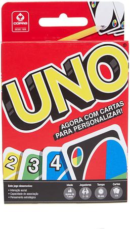 Jogo Uno Original da Copag 144 Cartas de 2 a 10 Jogadores - Mattel - Deck  de Cartas - Magazine Luiza