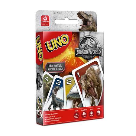 Jogo De Cartas Uno Minimalista Mattel / Baralho COPAG / Uno Jurassic World
