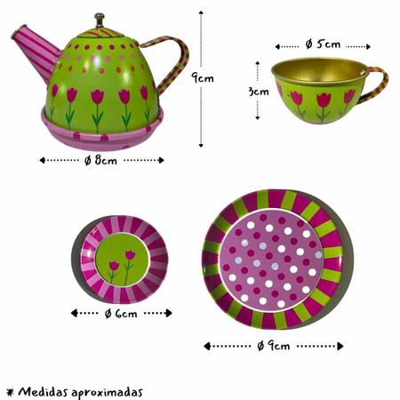 Brinquedo Cozinha Infantil Jogo De Chá Metal Decorado 900-0 em