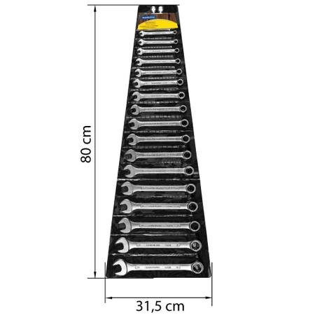 Imagem de Jogo de chave combinada 6 a 22 mm em aço especial com 17 peças - Tramontina