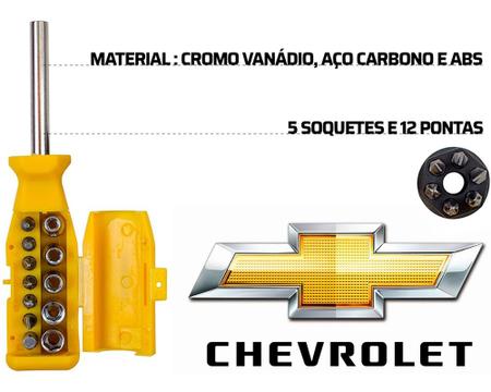 Imagem de Jogo De Chaves Bits Soquetes 18 Em 1 Ponteiras Multiuso Fenda Philips Chevrolet