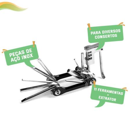 Jogo De Chaves Canivete Bicicleta Ferramenta Bike 12 Funções