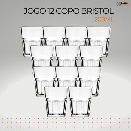 Jogo Copos De Vidro Nadir Bristol 500ml Com 12 Peças