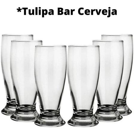 Imagem de Jogo de Copos de Vidro 24 peças Tulipa Chopp Cerveja 350ml