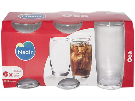 Jogo de Copos de Vidro 300ml 6 Peças Nadir - Oca Long Drink - Copo