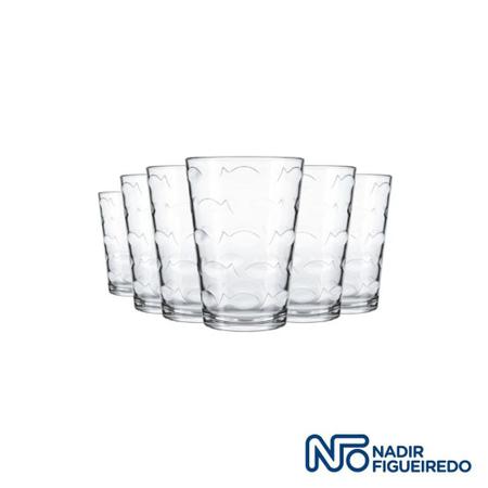 Jogo de Copos para Bebidas em Geral em Vidro 265ml Nadir