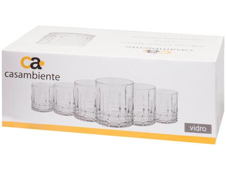 Jogo Copos 6 pçs De Vidro Fundo Giratório P/ Whisky 360° 170 Ml