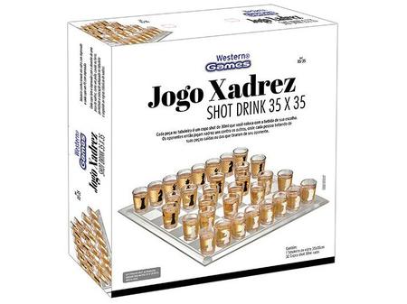 Jogo de Xadrez com copos para shot em vidro( 25 cm ) - OC03-8