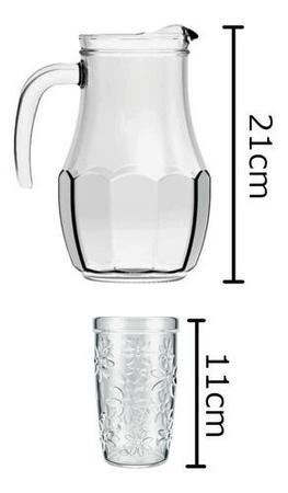 Kit Jogo De Copos E Jarra De Vidro Água Suco 5 Peça Barato Nadir