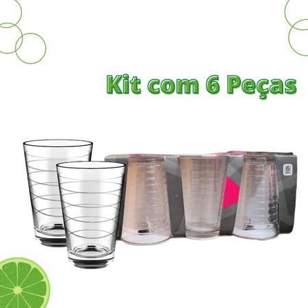 Jogo de Copo de Água ou Suco Riviera Long Drink Vidro 385ml 6 peças -  Brasil Plásticos