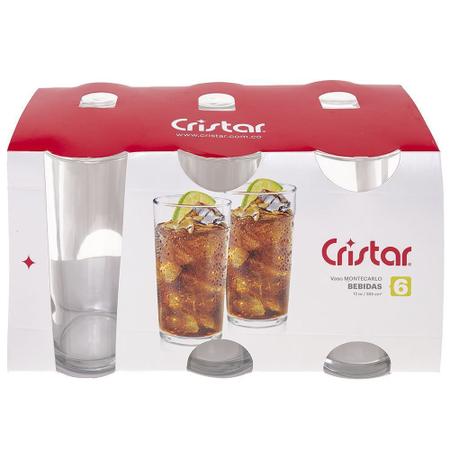 Jogo de Copos Montecarlo com 6 Peças em Vidro 340ml - Cristar