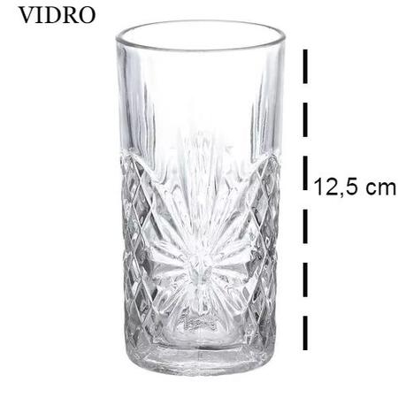 Jogo 6 Copos De Vidro Grosso Resistente 520ml Grande Água