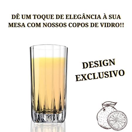 Jogo 6 Copos Chiques 360ml Opera Drinks Vidro Agua e Suco, Magalu Empresas