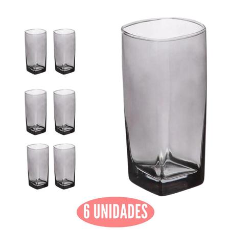 Jogo De Copos Chiques Vidro Quadrado 320ml Transparente - Casa Linda - Copos  - Magazine Luiza