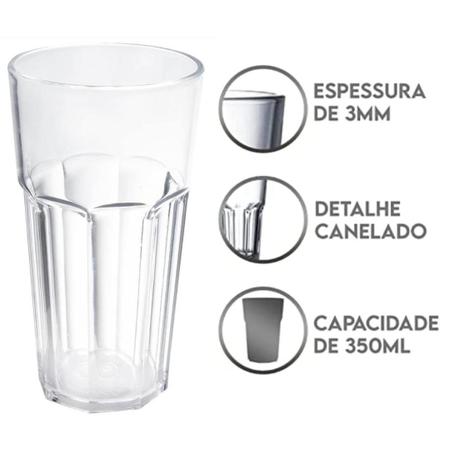 Imagem de Jogo De Copos Vidro Suco Água Refri Kit C/ 6pcs Vidro Reforçado Importado