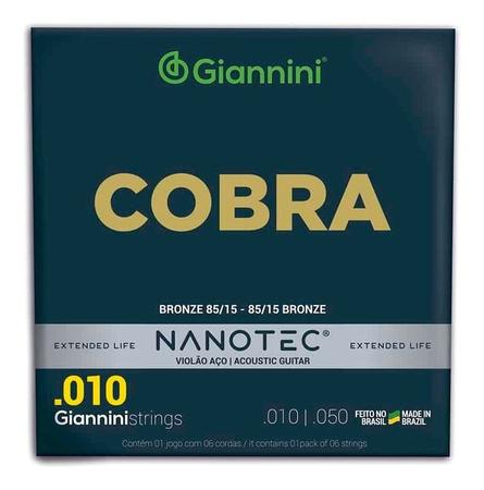 Jogo De Cordas Giannini Cobra Nanotec Violão Aço Geefle Pn C/NF - Cordas  para Violões - Magazine Luiza