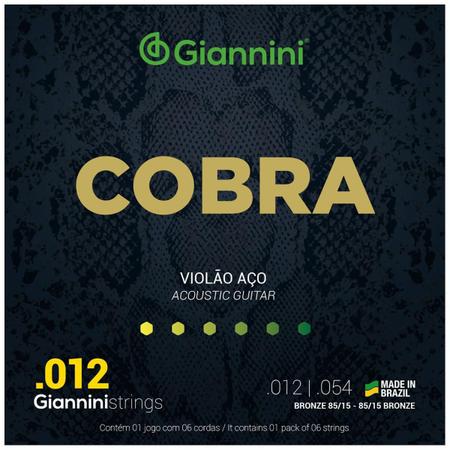 Jogo De Cordas Giannini Para Violão Aço Cobra 012 - Cordas para Violões -  Magazine Luiza