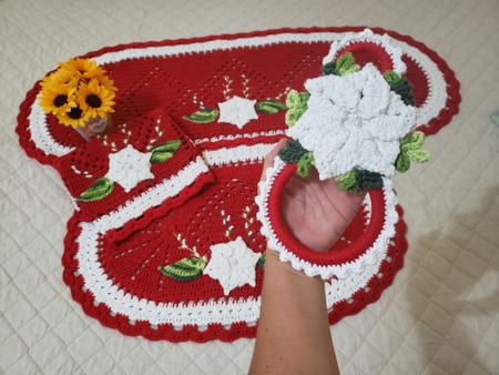 Kit 5 peças Jogos de cozinha crochê