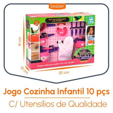 Antigo jogo de panelinha e utensílios de cozinha infant