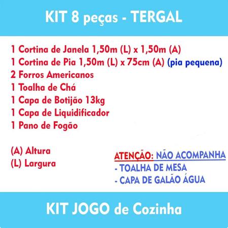 Kit Jogo De Cozinha Tergal 8 Peças Promoção