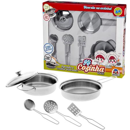 Jogo De Cozinha Infantil Panelinhas Em Inox 8905 - Braskit - Cozinha  Infantil / de Brinquedo - Magazine Luiza