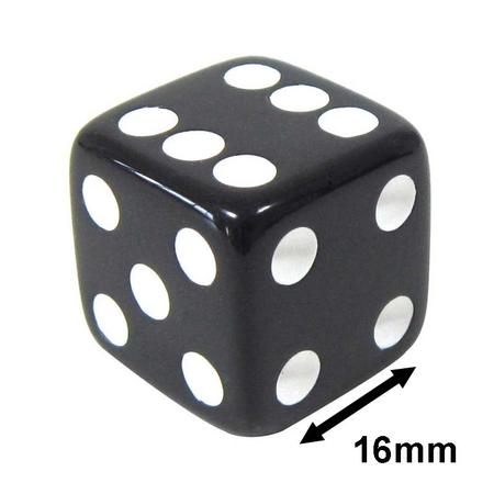 Imagem de Jogo De Dado 16mm (1,6cm) Preto - EJ Games