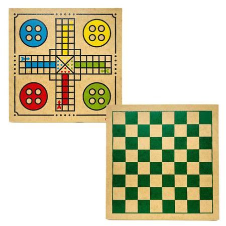 Jogo de Dama e Ludo Educativo Infantil Tabuleiro em Madeira - Carimbras -  Jogo de Dominó, Dama e Xadrez - Magazine Luiza