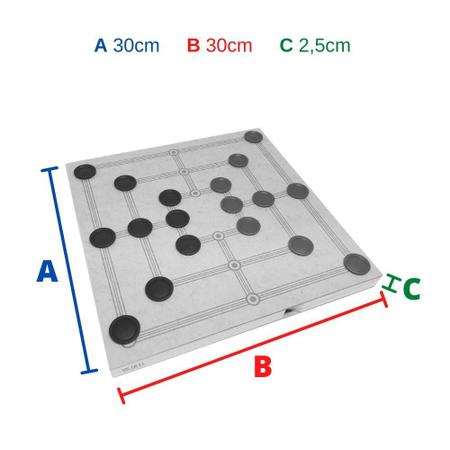 JOGO DE DAMA E TRILHA DE MADEIRA / PLASTICO 32X32CM 272 - P.A