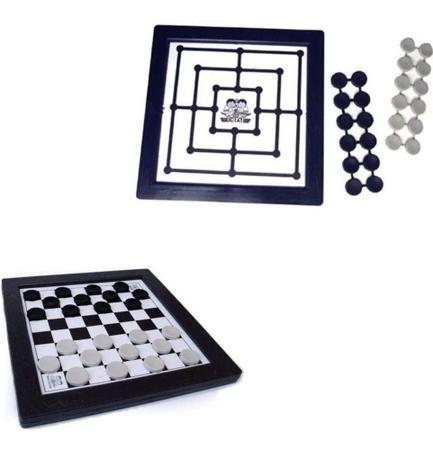 Jogo 2 em 1 Dama Trilha Dutati 24cm Tabuleiro + Peças - Zein