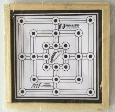 Jogo de Dama Tabuleiro 2 em 1 Dama e Trilha de Madeira - N/D