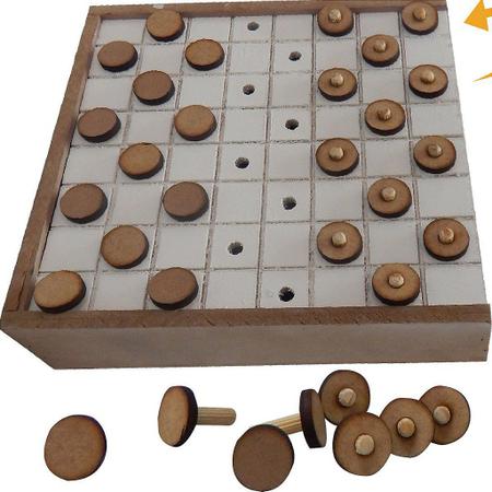 Brinquedo Educativo Jogo De Damas Adaptado Estojo Em Mdf - Carlu Brinquedos  - Jogo de Dominó, Dama e Xadrez - Magazine Luiza