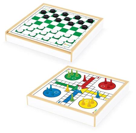 Brinquedo Educativo Jogo de Damas e Ludo - Junges - Jogo de Dominó