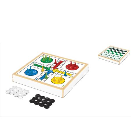 Jogo De Damas E Ludo Jogo De Tabuleiro Em Mdf Junges 2 Em 1