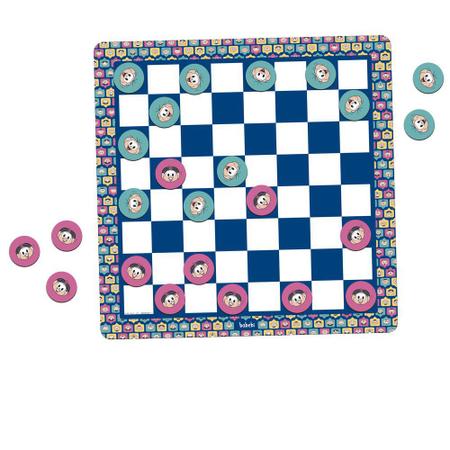 Jogo de Damas – Turma da Mônica – Babebi – Azul e Rosa
