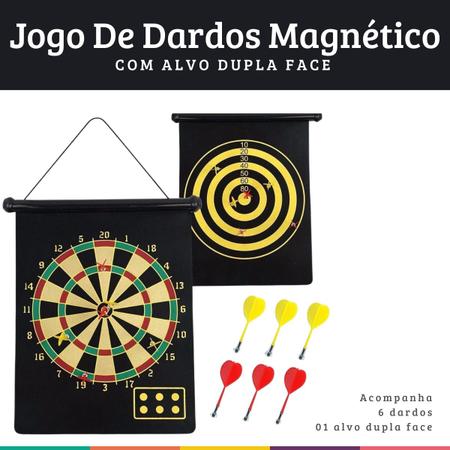 Jogo De Dardos Dupla Face Grande 6 Dardos Alvo Duplo