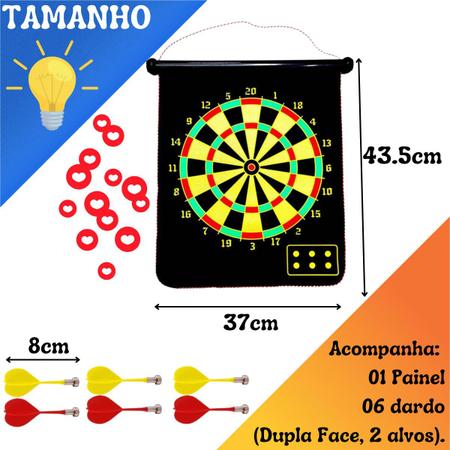 Jogo de Tiro ao Alvo Com Dados Eletrônico 43cm P/ 8 Pessoas