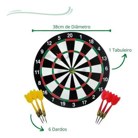 Imagem de Jogo De Dardos Profissional 32cm 6 Dardos Envio Imediato