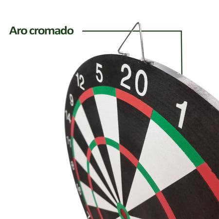 Jogo de Dardos Profissional Tiro Ao Alvo Dupla Face Tabuleiro 40cm