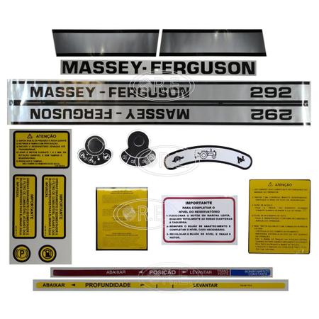 Jogo De Decalque Adesivo Trator Massey Ferguson 65R - R.E. PEÇAS