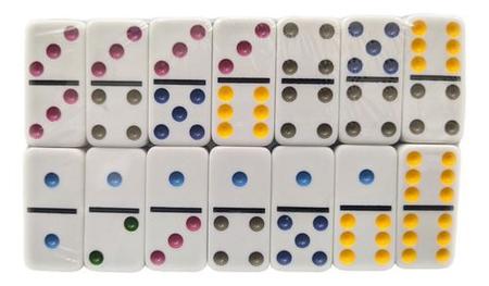 JOGO DOMINO 28 PECAS RED STAR COLORIDO COM LATA