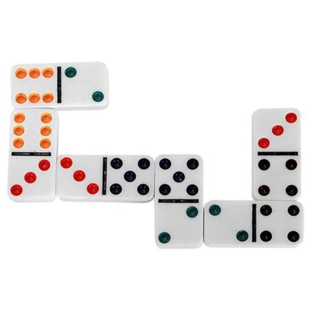 JOGO DOMINO 28 PECAS RED STAR COLORIDO COM LATA