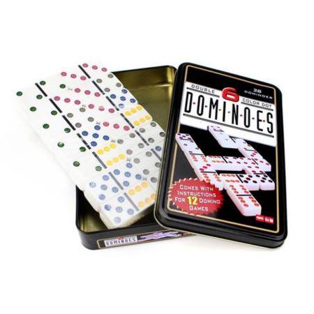 JOGO DOMINO 28 PECAS RED STAR COLORIDO COM LATA