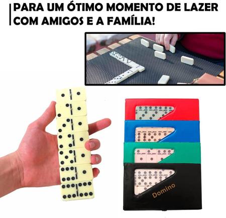 Jogo de Dominó Profissional 28 Pedras Peças Osso Estojo Luxo Metal Jogos -  JOGO DE DOMINO 28 PEDRAS ESTOJO METAL - Jogo de Dominó, Dama e Xadrez -  Magazine Luiza